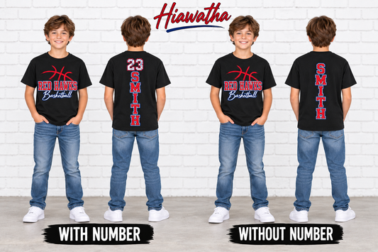 Youth Hiawatha Red Hawks Personalized Basketball
