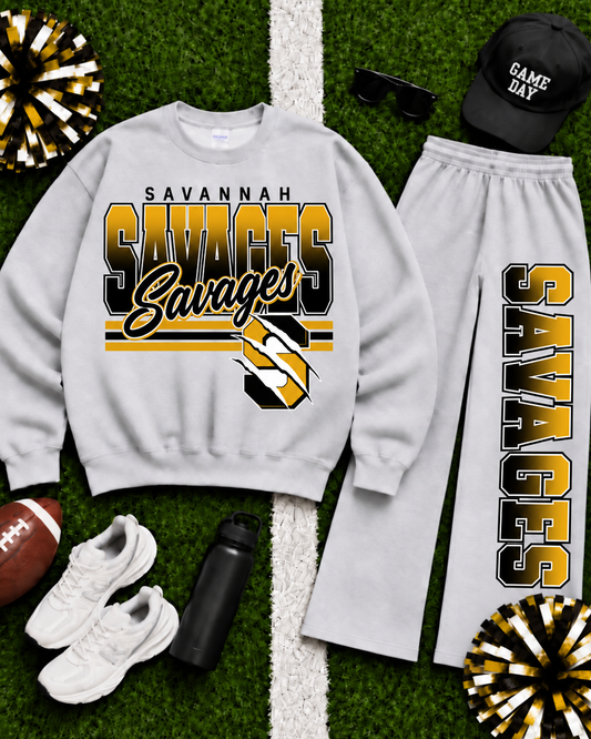 Savannah Savages Ombre Varsity Crew & Wide Leg Sweatpants