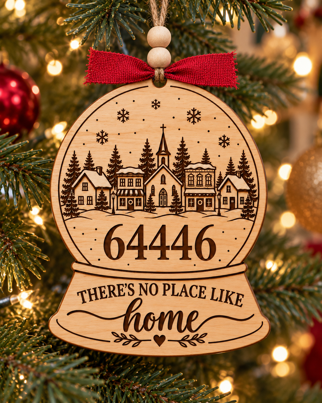 Zip Code Snow Globe Ornament, Personalized