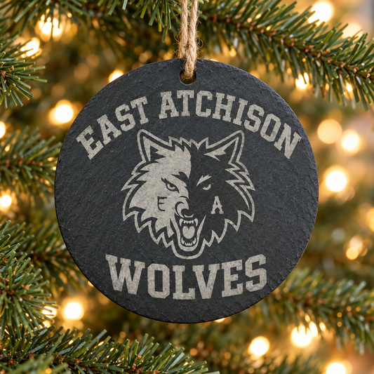Wolves East Atchison Slate Ornament