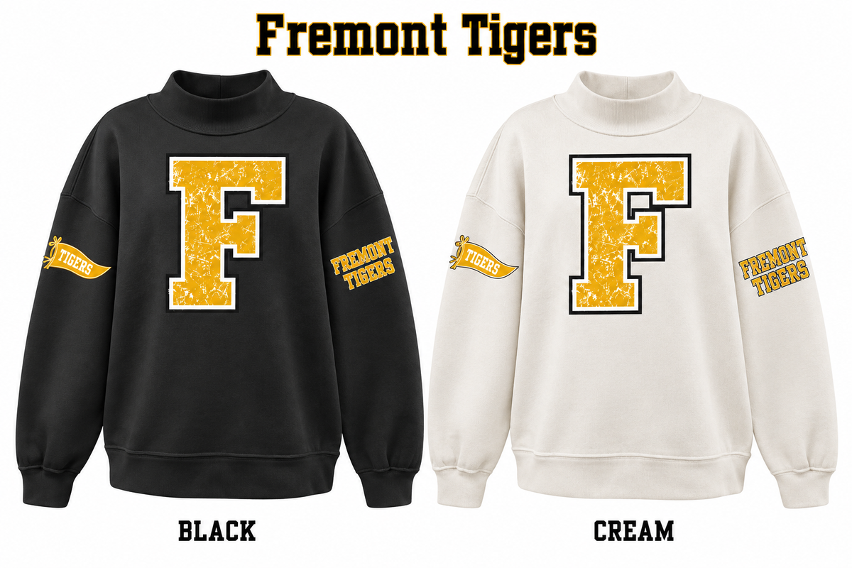 Fremont Tigers Varsity Letter Mockneck - Pre-Order