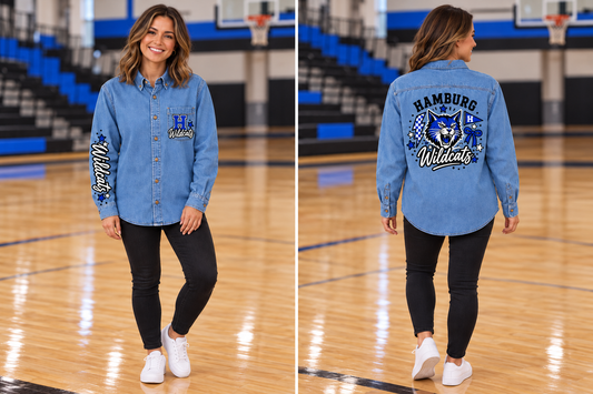 Hamburg Wildcats Stonewashed Denim Shirt