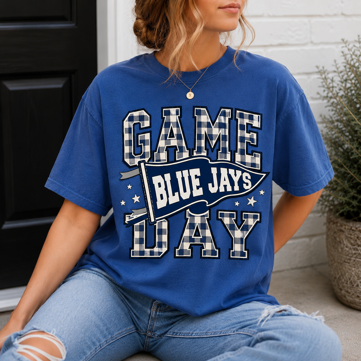 Youth Custom Game Day Pennant Tee — Your Mascot & Colors