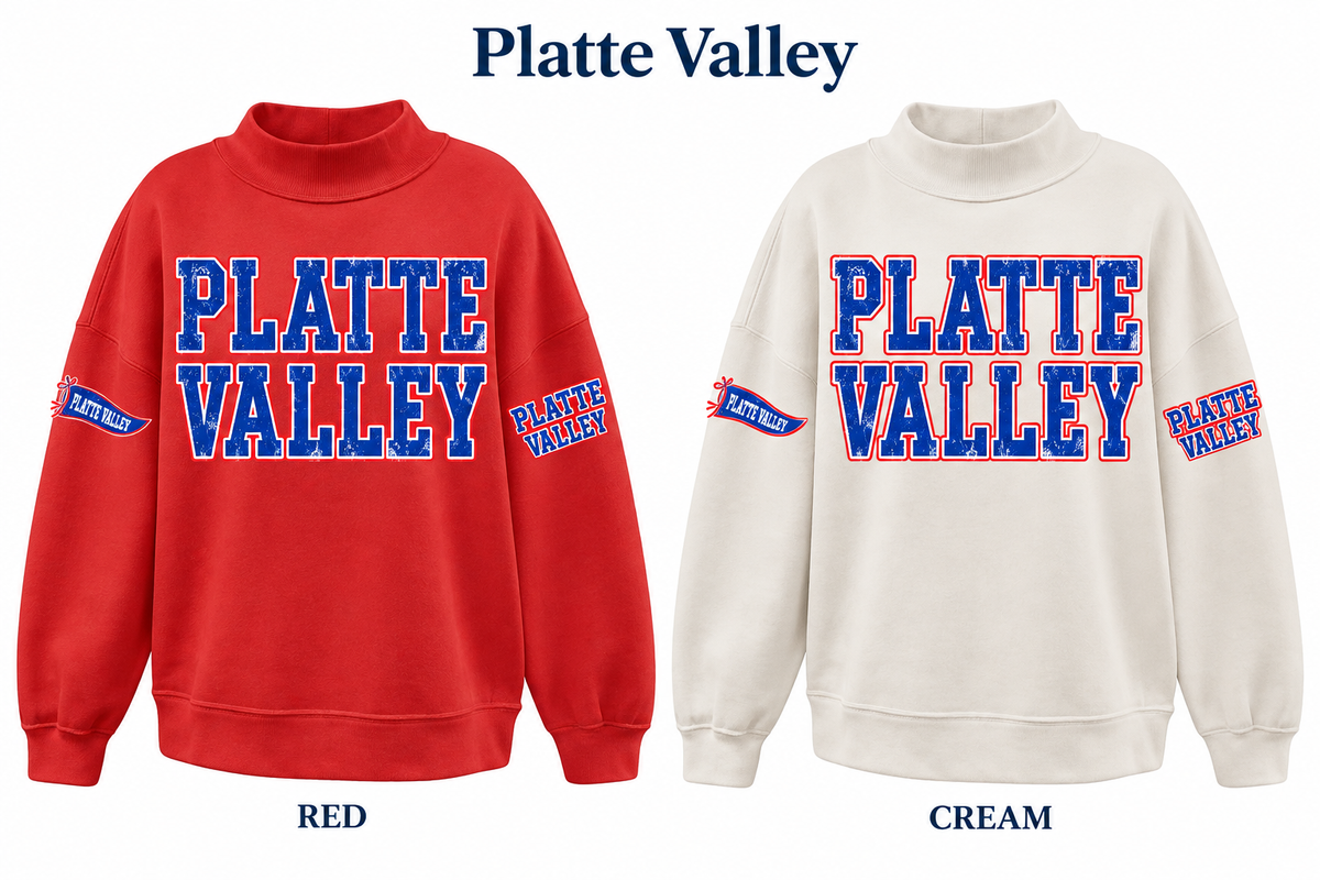Platte Valley Varsity Letter Mockneck - Pre-Order