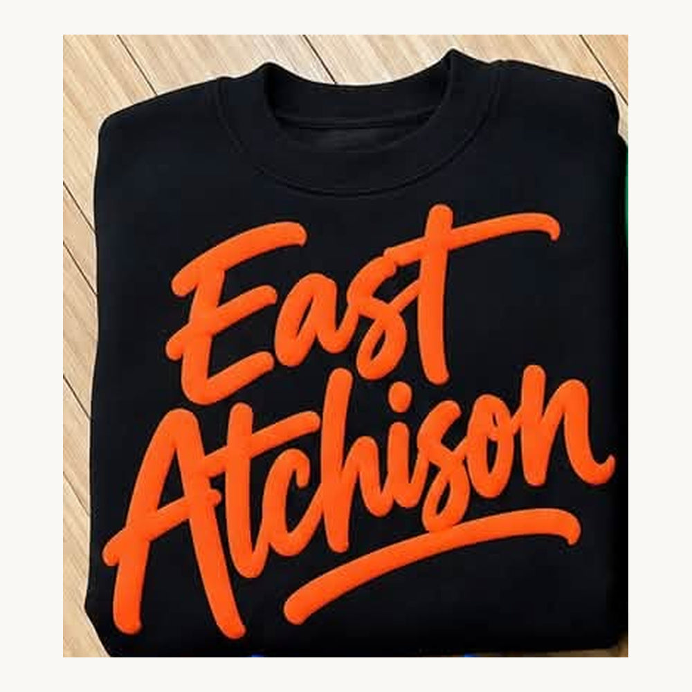 East Atchison Puff Print Tee, Crew & Hoodie