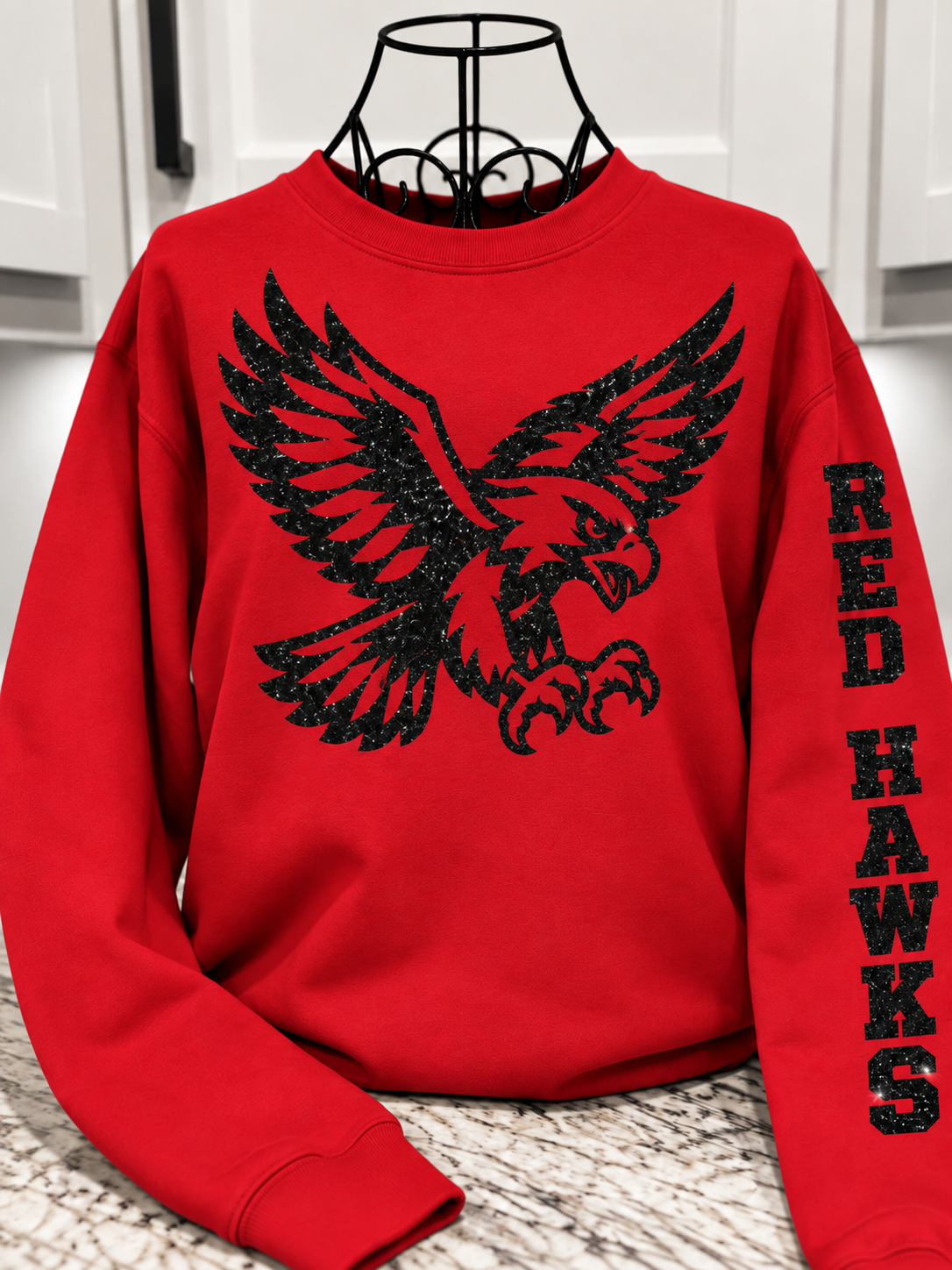 Hiawatha Red Hawks Glitter Mascot Crew