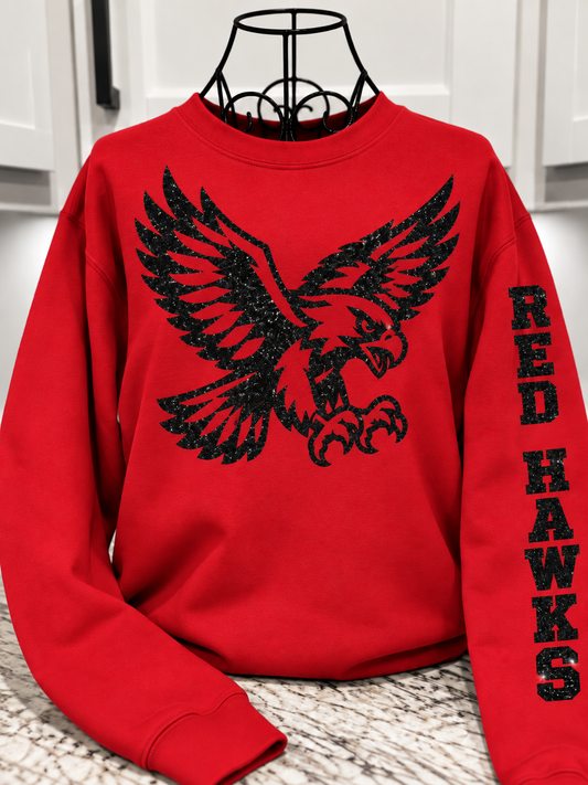 Hiawatha Red Hawks Glitter Mascot Crew