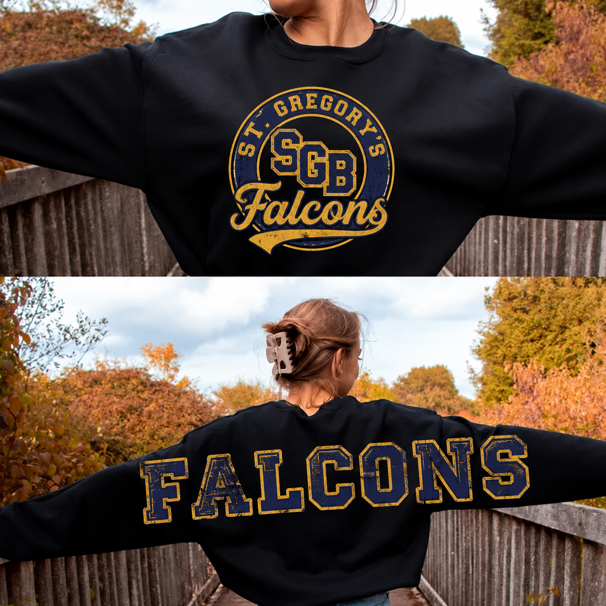 St. Gregory's Falcons with BACK LETTERING
