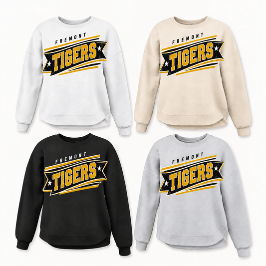 Fremont Tigers Banner Tee, Crew, Hoodie & Curve Bottom Crew
