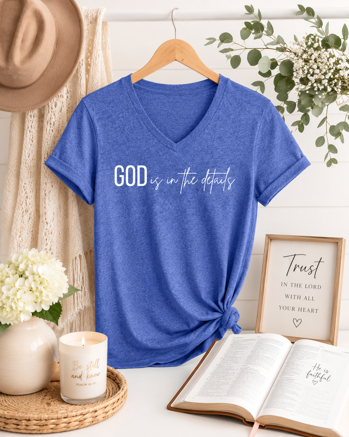 God Is in the Details. — Women's V-Neck