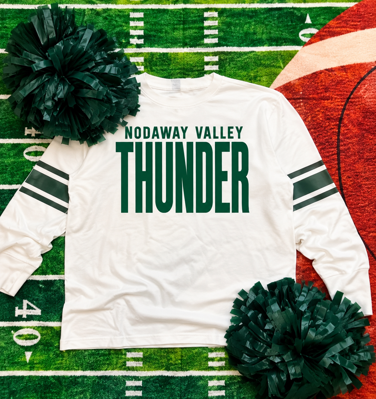 Varsity Stripe Long Sleeve Tee — Your School, Mascot & Colors