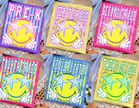 Custom Grade Tee — Retro Smiley