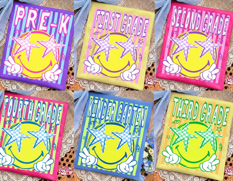 Youth Custom Grade Tee — Retro Smiley