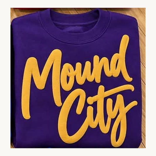 Mound City Puff Print Tee, Crew & Hoodie